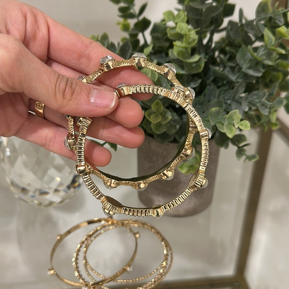 Gold Cache Rhinestone Bangles - Picture 7 of 8